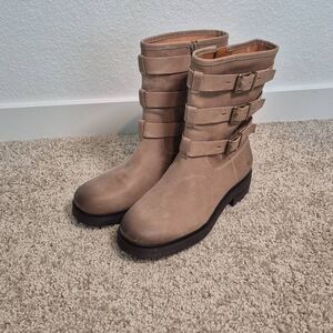 Lucky Brand Women's Cheviss Motorcycle Leather Boot Size 8.5